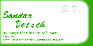 sandor detsch business card